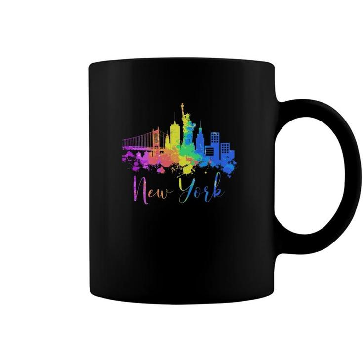 New York Skyline Watercolor Souvenir Gift Liberty Big Apple Coffee Mug