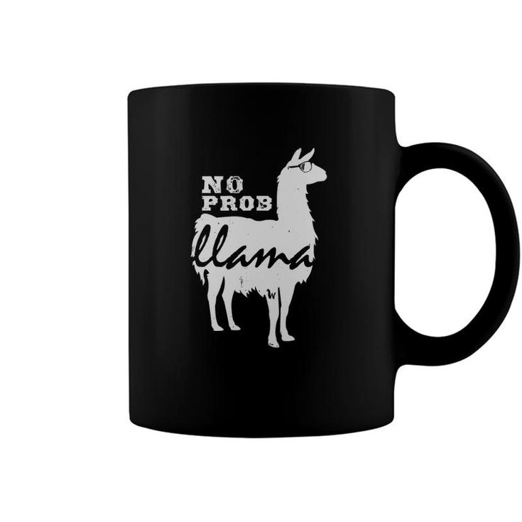 Noprob Llama Wearing Sunglasses Funny Llama Coffee Mug