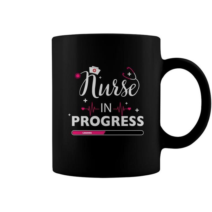 Nurse In Progress Nurses Day Pink Heartbeat Coffee Mug