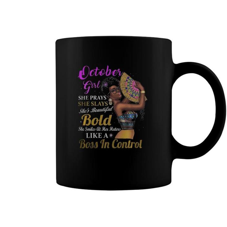 October Girl Birthday Gift Melanin Afro Queen Womens Coffee Mug