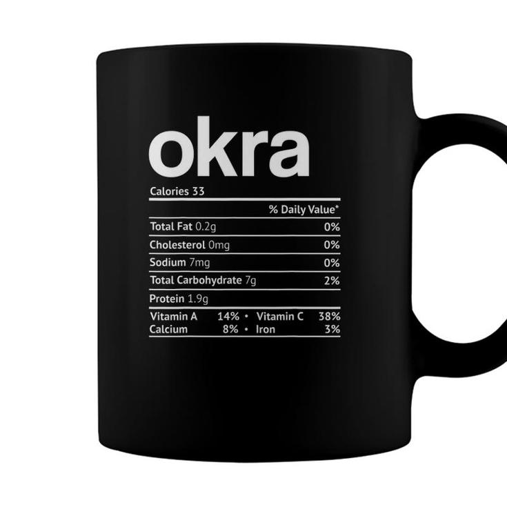 Okra Nutrition Facts Funny Thanksgiving Christmas Food Coffee Mug