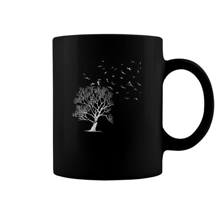 Outdoor Forest Nature Wildlife Flock Of Birds Tree Forest Coffee Mug