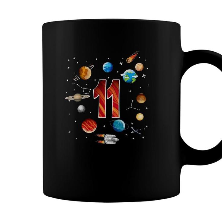 Outer Space 11 Years Old 11Th Birthday Boys Planets Astronaut Coffee Mug