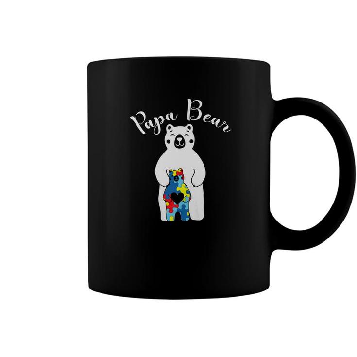 Papa Bear Autism Awareness Gift For Dad Father Coffee Mug