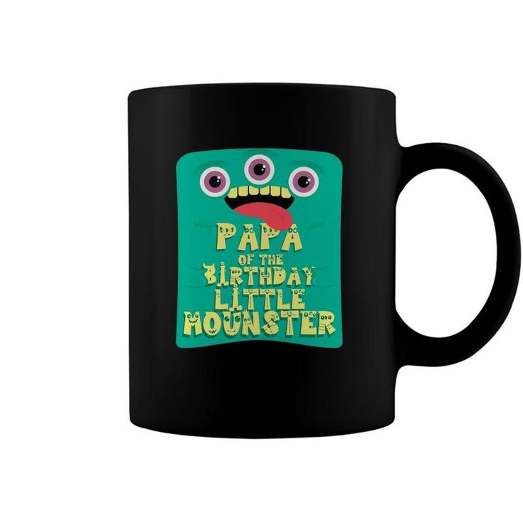 Papa Of The Birthday Boy Little Monster Matching Family Coffee Mug