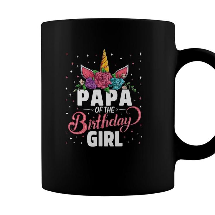 Papa Of The Birthday Girl Unicorn Girls Family Matching Coffee Mug