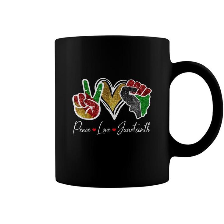 Peace Love Juneteenth Black Pride Freedom 4Th Of July   Coffee Mug