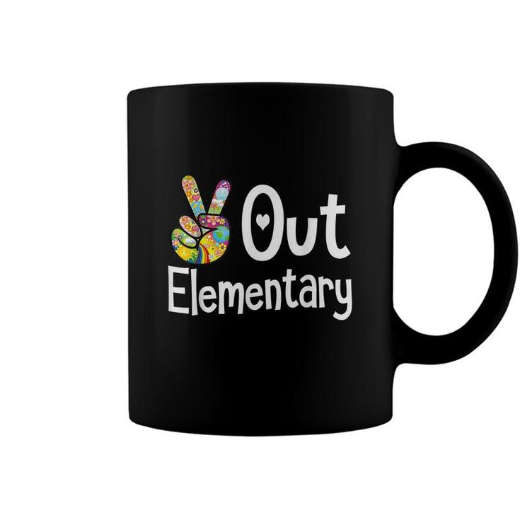 Peace Out Elementary Last Day Of School Elementary Grad Coffee Mug
