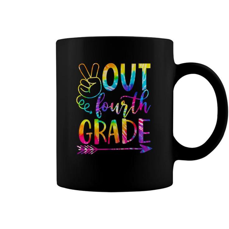 Peace Out Fourth 4Th Grade Happy Last Day Of School Tie Dye  Coffee Mug