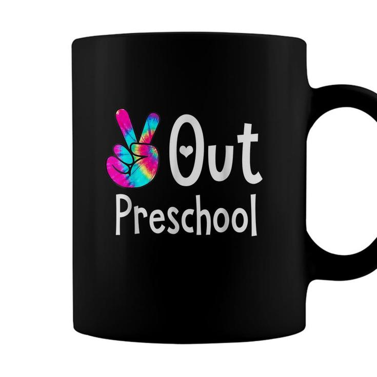 Peace Out Preschool Tie Dye Graduation Last Day Of School  Coffee Mug