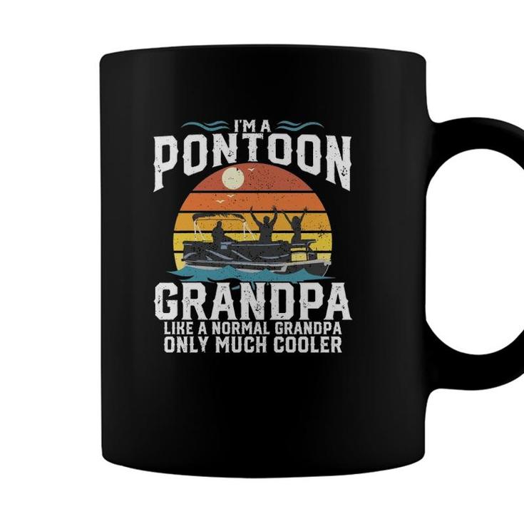 Pontoon Grandpa Captain Retro Funny Boating Fathers Day Gift Coffee Mug