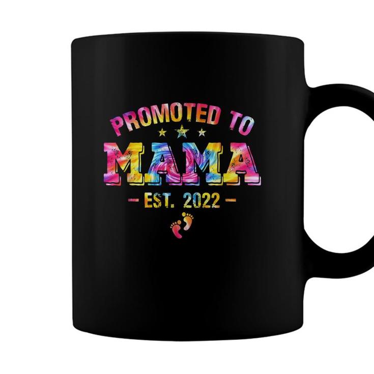 Promoted To Mama 2022 Tie Dye Soon To Be New Mom Grandma Coffee Mug