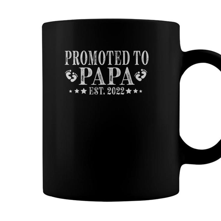 Promoted To Papa 2022 New Dad First Time Grandpa Fathers Day Coffee Mug