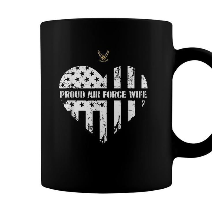 Proud Air Force Wife Pride Military Family Heart Gift Coffee Mug