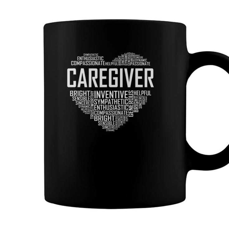 Proud Caregiver Heart Caregiver Nurse Appreciation Coffee Mug