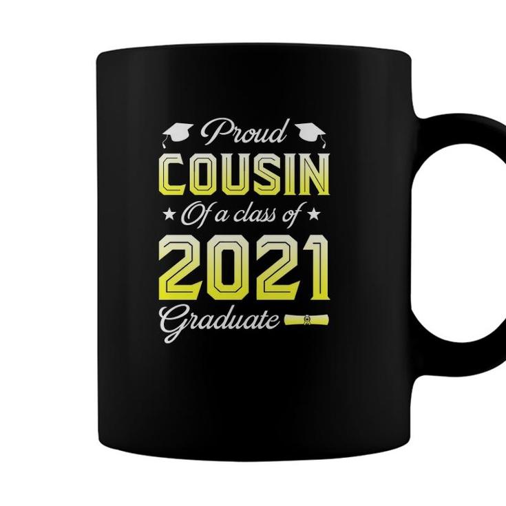 Proud Cousin Of A Class Of 2021 Graduate Senior 21 Cap Gown Family Coffee Mug
