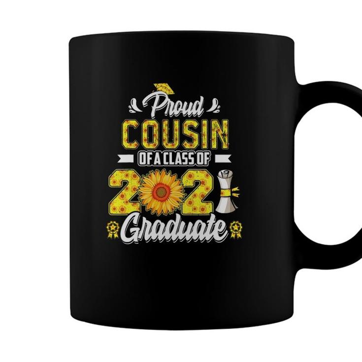 Proud Cousin Of A Class Of 2021 Graduate Senior 21 Sunflower Coffee Mug