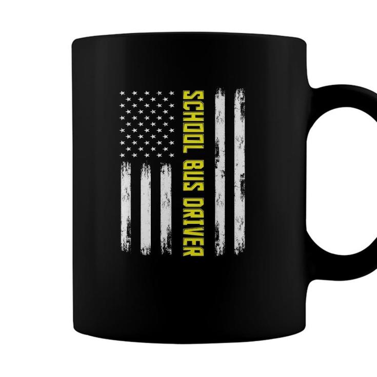Proud School Bus Driver American Flag Pride Gift Coffee Mug