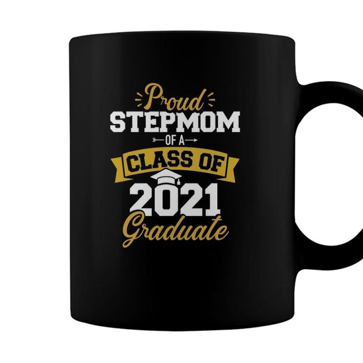 Proud Step Mom Of Class Of 2021 Graduate Senior 21 Floral  Coffee Mug