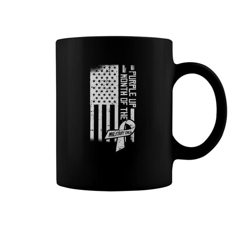 Puple Up Month Of The Military Child American Flag Kids Coffee Mug