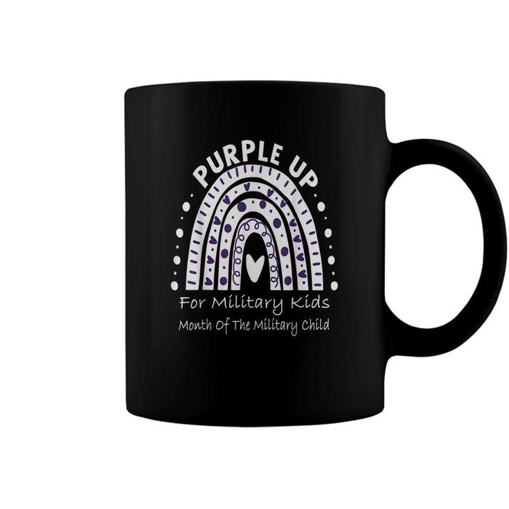 Purple Up For Military Kids Month Military Child Rainbow  Coffee Mug