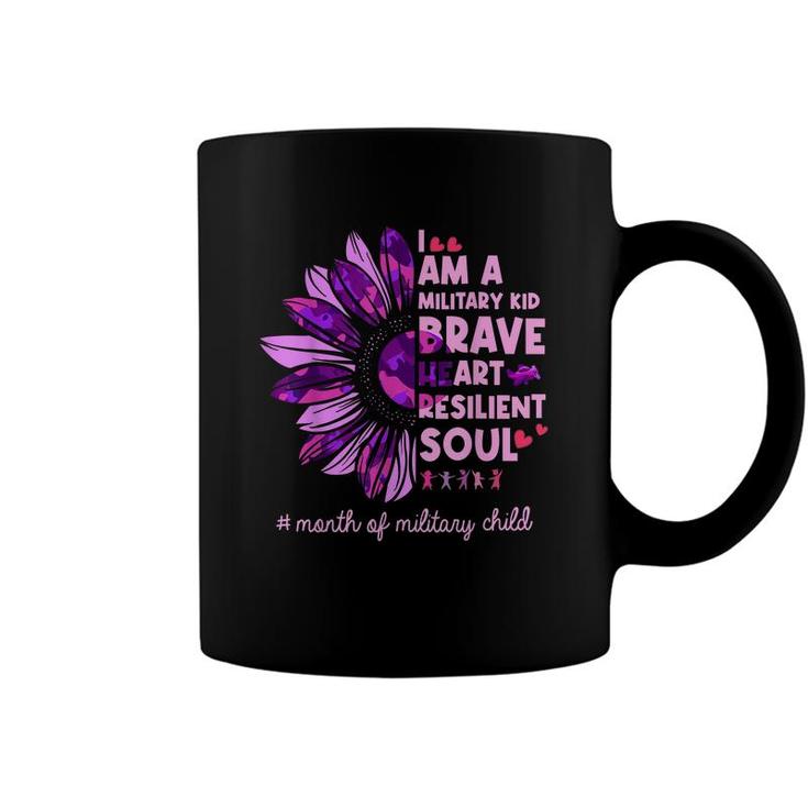 Purple Up For Military Kids Sunflower Military Child Month   Coffee Mug