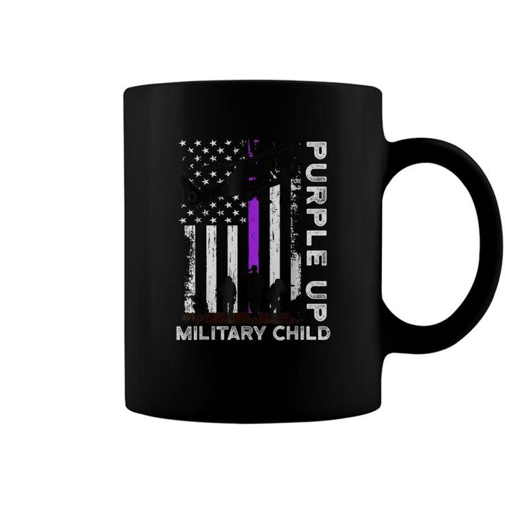 Purple Up Military Kids Military Child Month Us Flag  Coffee Mug