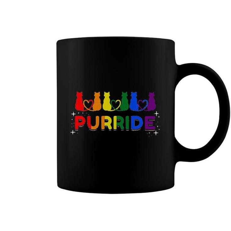 Purride Rainbow Colors Cat Animal Funny LGBT Pride Gift  Coffee Mug