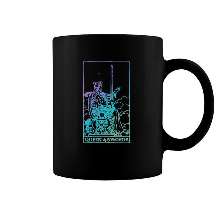 Queen Of Swords Tarot Card Rider Waite Witchy  Coffee Mug