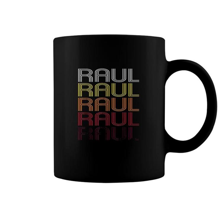 Raul Retro Wordmark Pattern  Vintage Style Coffee Mug