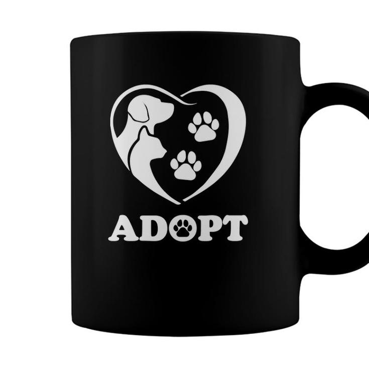 Rescue Adopt Dog Cat Paw Heart Love Pet Animal Family Gift Coffee Mug
