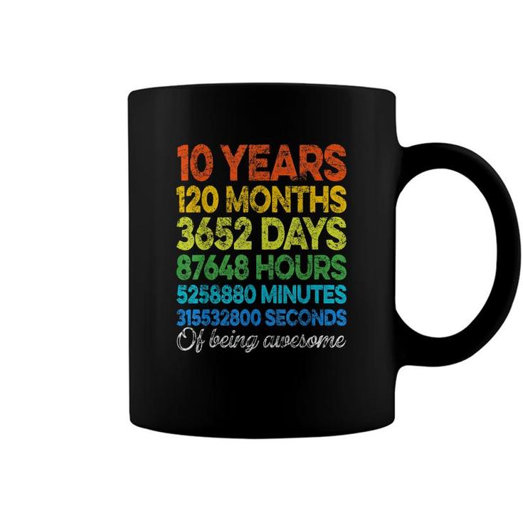 Retro 10Th Birthday 10 Years Of Being Awesome Boys Girls  Coffee Mug