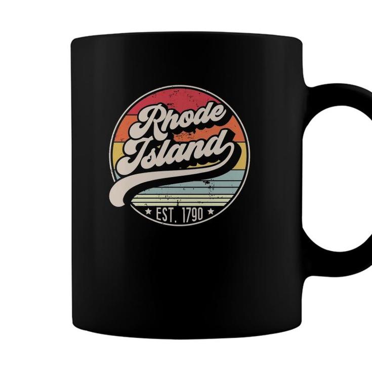 Retro Rhode Island Home State Ri Cool 70S Style Sunset Coffee Mug