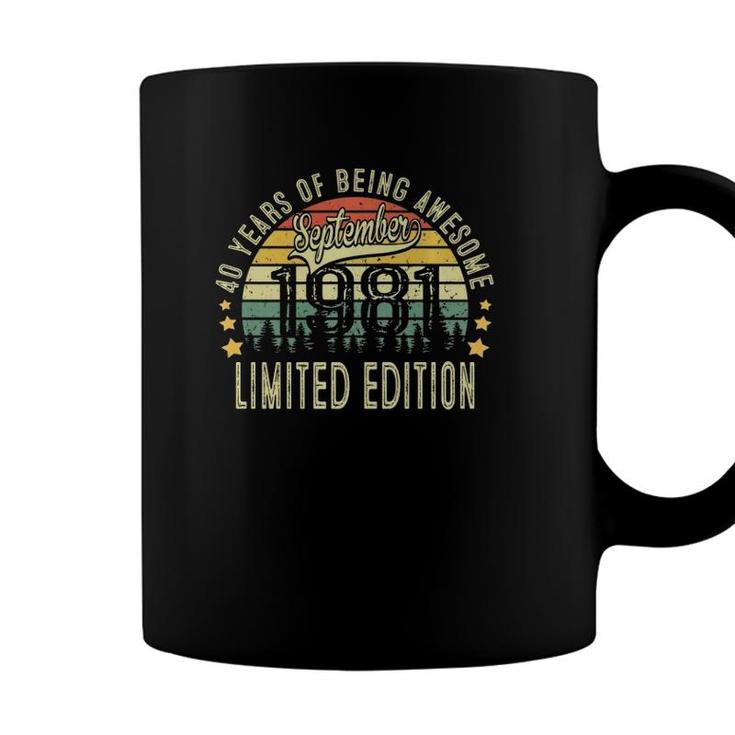 Retro September 1981 40 Yrs Of Being Awesome Limited Edition Coffee Mug