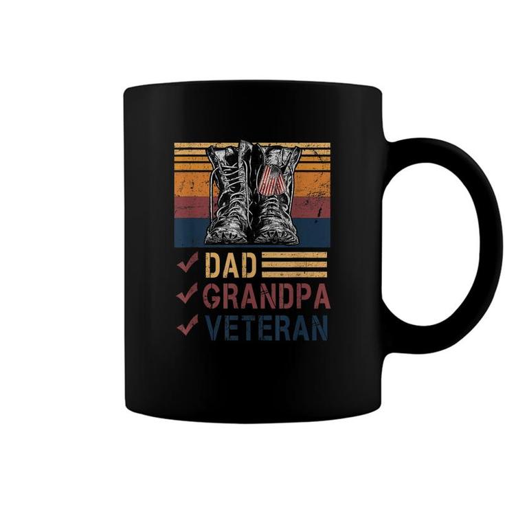 Retro Us Flag Combat Boots Dad Grandpa Veteran Day Memorial  Coffee Mug