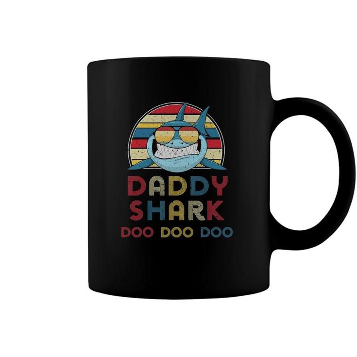 Retro Vintage Daddy Sharks Gift For Father Mens Coffee Mug