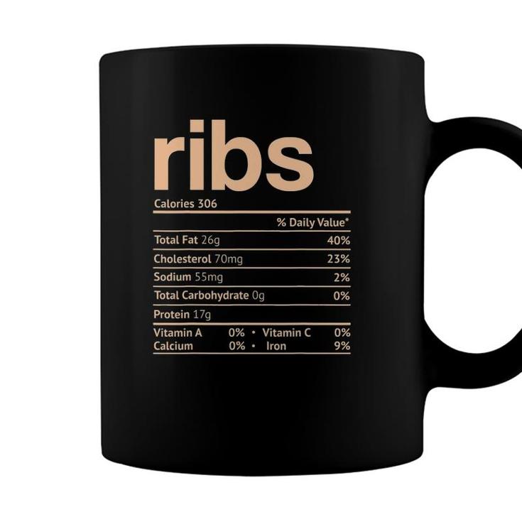 Ribs Nutrition Facts Funny Thanksgiving Christmas Food Coffee Mug