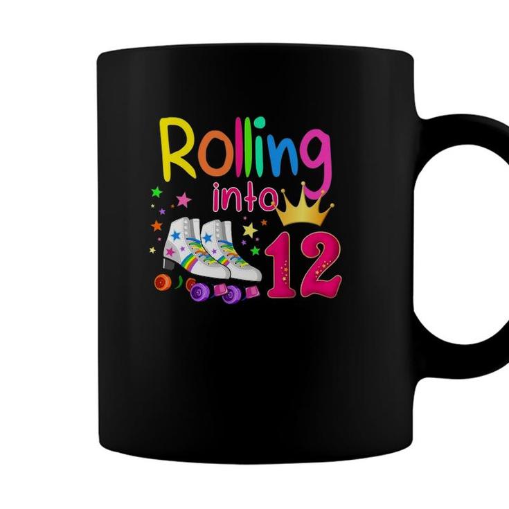 Rolling Into 12 Roller Skater 12Th Birthday 12 Years Old Coffee Mug