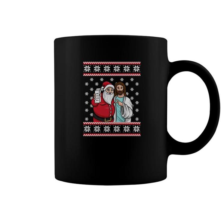Santa Jesus Jingle Bro Pizza Lover Funny Christmas Coffee Mug