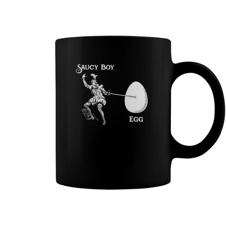 Saucy Boy Egg Stab Meme Coffee Mug Mazezy