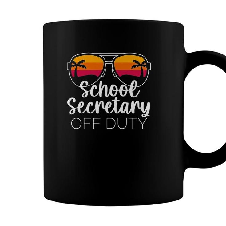 School Secretary Off Duty Sunglasses Beach Sunset Coffee Mug