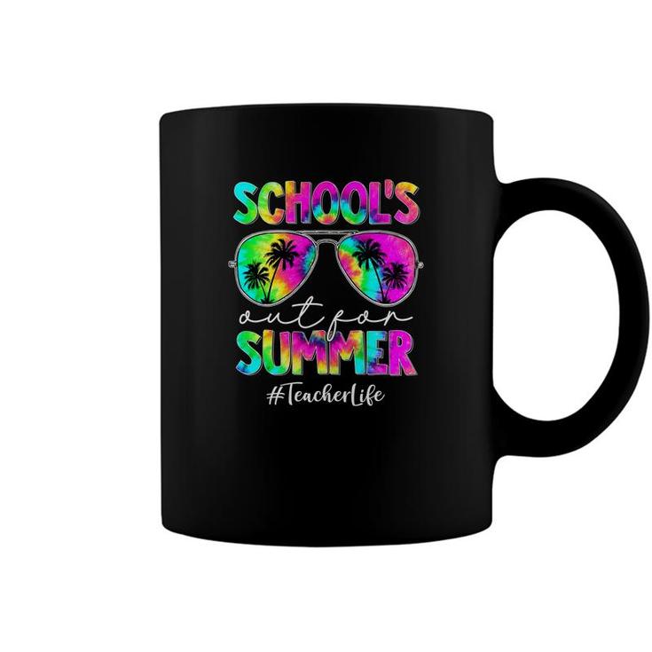 Schools Out For Summer Tie Dye Sunglasses Teacher Life Coffee Mug