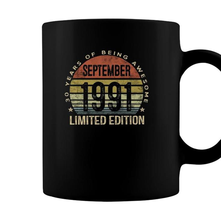 September 1991 Limited Edition 30Th Birthday 30 Years Old Men Coffee Mug