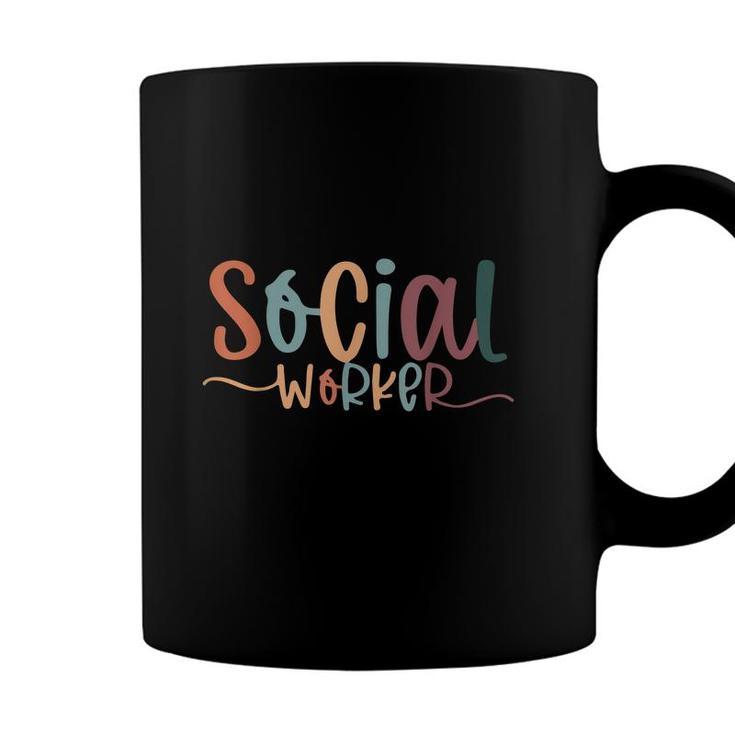 Social Worker Vintage Funny Job Title School Worker  Coffee Mug