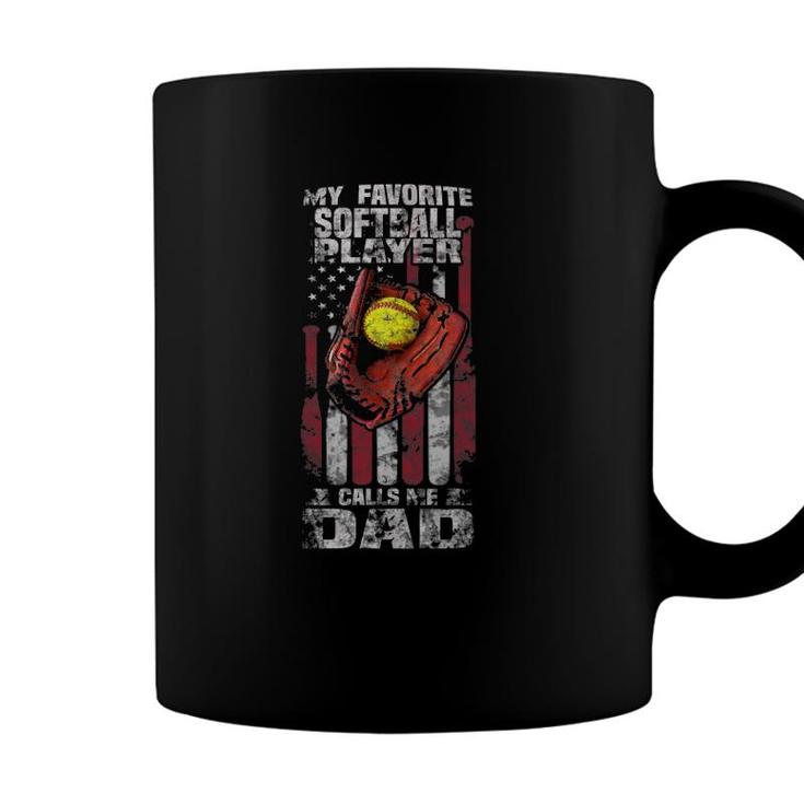Softball Dad Gifts My Favorite Softball Player Calls Me Dad Coffee Mug