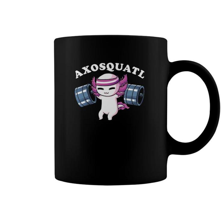 Squat Axolotl Axosquatl Powerlifting Cute Gym Workout Coffee Mug