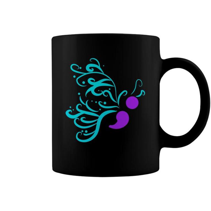 Suicide Prevention Awareness Ribbon Butterfly Coffee Mug