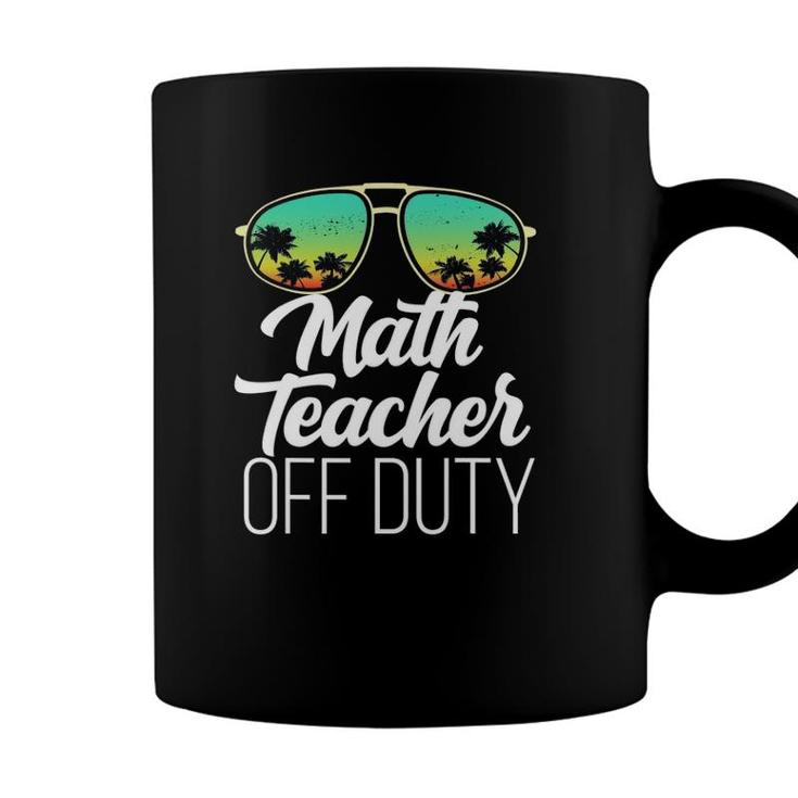 Sunglasses Beach Sunset Summer Math Teacher Off Duty Coffee Mug