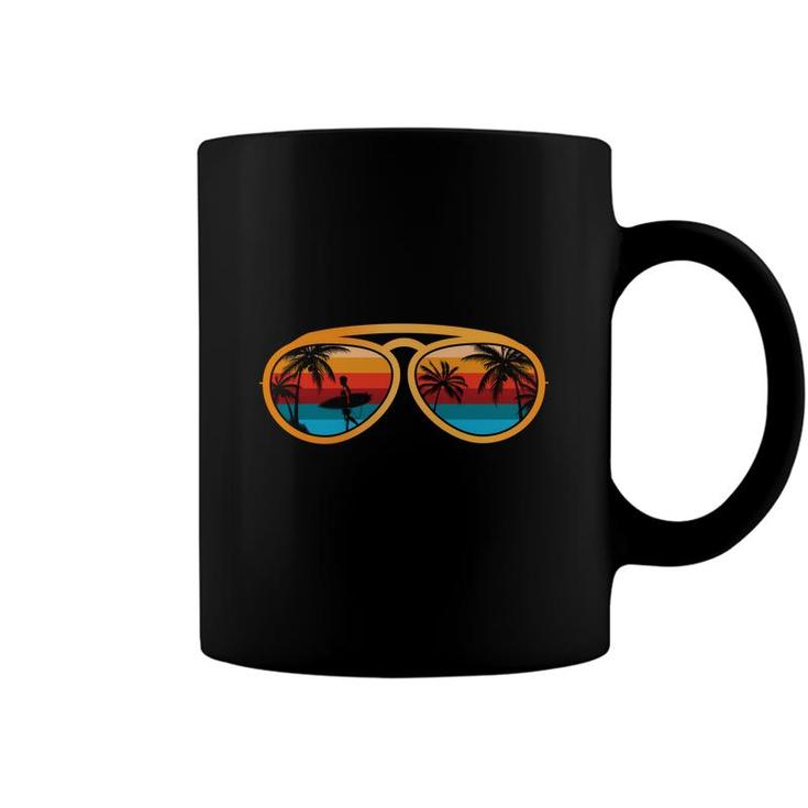 Sunset Retro Vintage Sunglasses Beach Retro Sunset Coffee Mug