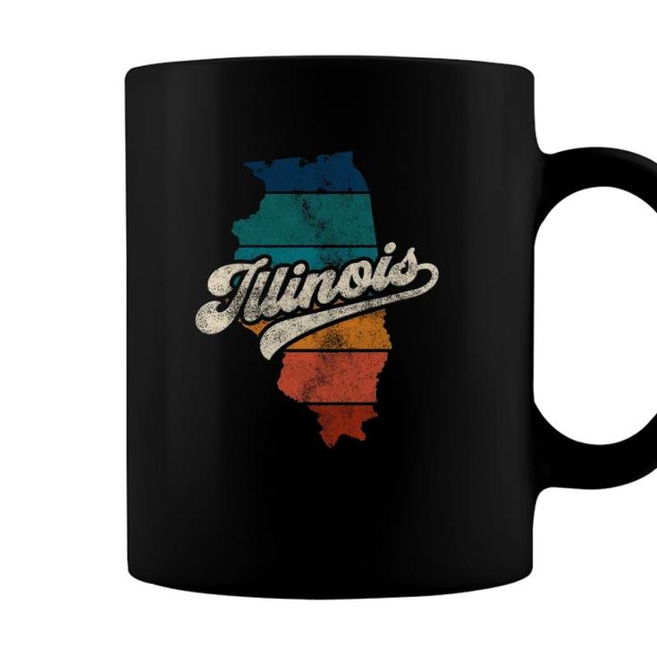 Sunset Vintage Retro Illinois Home State Il 70S 80S Style Coffee Mug